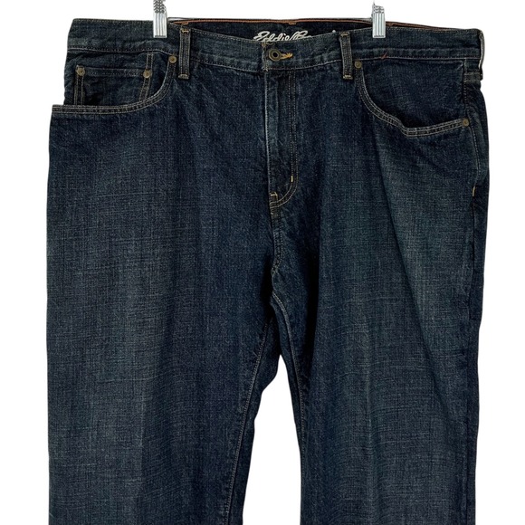 Eddie Bauer Men's 42x34 Relaxed Fit Dark‎ Wash Flannel Lined Denim Jeans - Picture 3 of 13